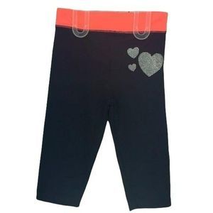 Angel Face Girls Yoga Pants Capri ‎ Black Hearts 4T